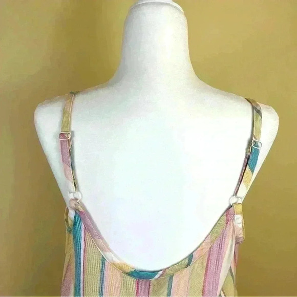 Torrid Rayon Pastel Striped Adjustable Spaghetti Strap Swing Summer Dress Size 0 - Picture 9 of 13